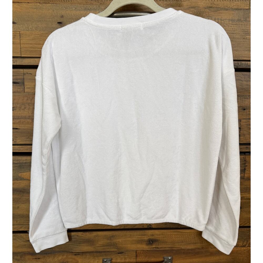BAREFOOT DREAMS Youth CozyTerry Dolman pullover In White Sz 12/14 NWT - Picture 2 of 8